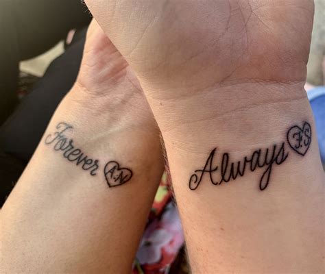 always and forever tattoo designs|best friend matching flower tattoos.